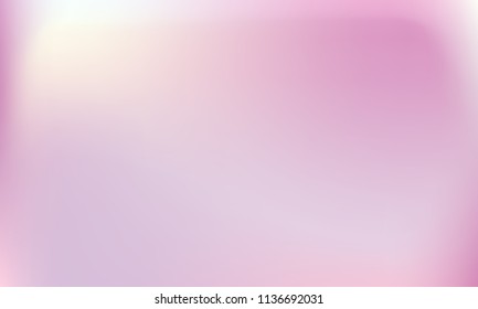 Trendy colorful blur fluid texture. Hologram foil motion background. Colored vector illustration. Abstract holographic blurry backdrop. Gradient mesh. White Pink Violet Blue.