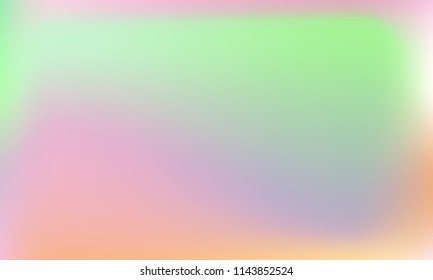 Trendy colorful blur fluid texture. Hologram foil motion background. Colored vector illustration. Abstract holographic blurry backdrop. Gradient mesh. White Orange Yellow Red Green.