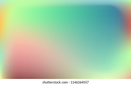 Trendy colorful blur fluid texture. Hologram foil motion background. Colored vector illustration. Abstract holographic blurry backdrop. Gradient mesh. White Blue Green.