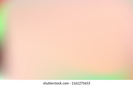 Trendy colorful blur fluid texture. Hologram foil motion background. Colored vector illustration. Abstract holographic blurry backdrop. Gradient mesh. White Orange Yellow Red Green.