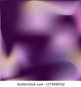 Trendy colorful blur fluid texture. Hologram foil motion background. Violet abstract gradient holographic blurry backdrop. Vector design template.
