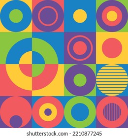 Trendy Colorful Circle geometric pattern design