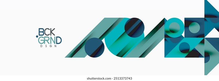 Trendy colorful circles, lines, arrows, triangles and other geometric shapes. Vector Illustration For Wallpaper, Banner, Background, Card, Book Illustration, landing page