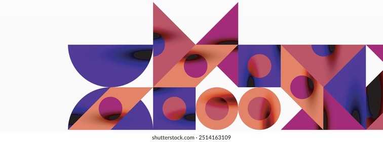 Trendy colorful circles, lines, arrows, triangles and other geometric shapes. Vector Illustration For Wallpaper, Banner, Background, Card, Book Illustration, landing page