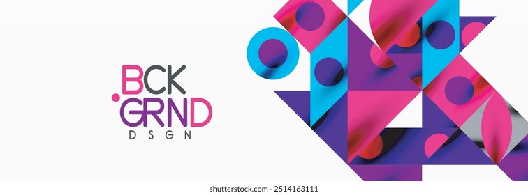 Trendy colorful circles, lines, arrows, triangles and other geometric shapes. Vector Illustration For Wallpaper, Banner, Background, Card, Book Illustration, landing page