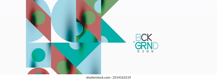 Trendy colorful circles, lines, arrows, triangles and other geometric shapes. Vector Illustration For Wallpaper, Banner, Background, Card, Book Illustration, landing page