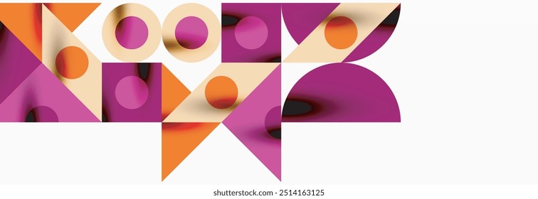 Trendy colorful circles, lines, arrows, triangles and other geometric shapes. Vector Illustration For Wallpaper, Banner, Background, Card, Book Illustration, landing page