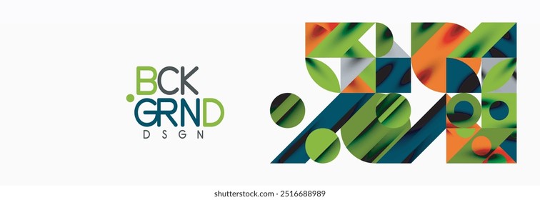 Trendy colorful circles, lines, arrows, triangles and other geometric shapes. Vector Illustration For Wallpaper, Banner, Background, Card, Book Illustration, landing page
