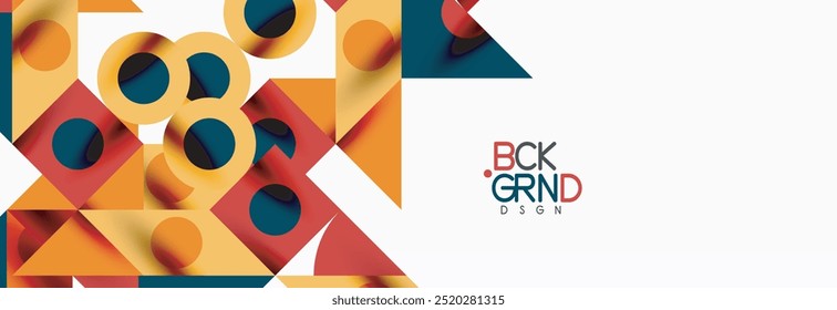 Trendy colorful circles, lines, arrows, triangles and other geometric shapes. Vector Illustration For Wallpaper, Banner, Background, Card, Book Illustration, landing page