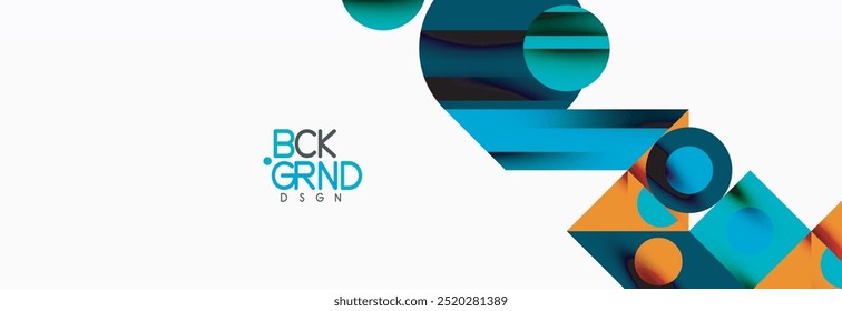 Trendy colorful circles, lines, arrows, triangles and other geometric shapes. Vector Illustration For Wallpaper, Banner, Background, Card, Book Illustration, landing page