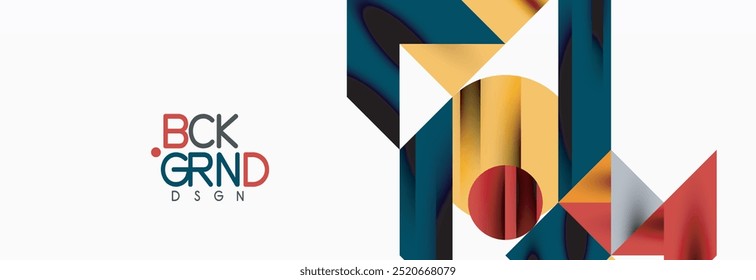 Trendy colorful circles, lines, arrows, triangles and other geometric shapes. Vector Illustration For Wallpaper, Banner, Background, Card, Book Illustration, landing page