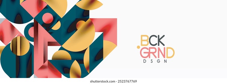 Trendy colorful circles, lines, arrows, triangles and other geometric shapes. Vector Illustration For Wallpaper, Banner, Background, Card, Book Illustration, landing page