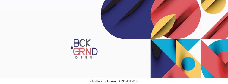 Trendy colorful circles, lines, arrows, triangles and other geometric shapes. Vector Illustration For Wallpaper, Banner, Background, Card, Book Illustration, landing page