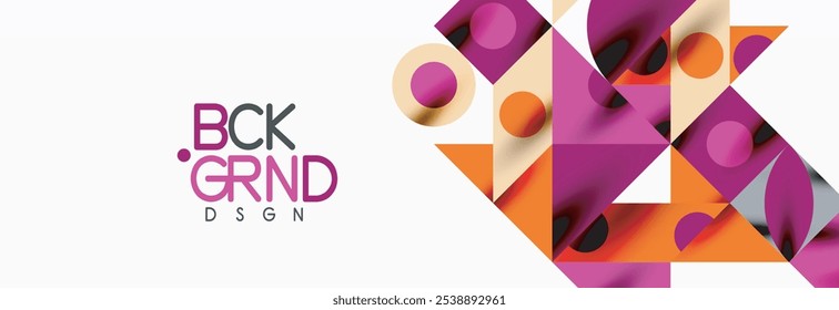 Trendy colorful circles, lines, arrows, triangles and other geometric shapes. Vector Illustration For Wallpaper, Banner, Background, Card, Book Illustration, landing page