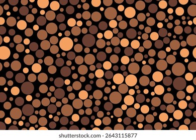Trendy kleurrijke cirkels naadloos patroon toont bruine abstracte bubbels in een naadloze vector stijl voor decor of branding
