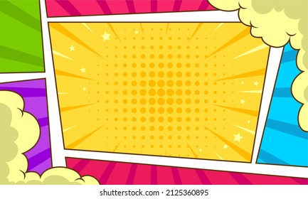 Trendy colorful comic background template