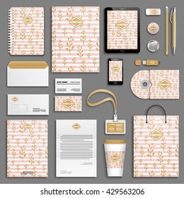 Trendy colorful Corporate identity template set. Business stationery mock-up with logo. Branding design. Colorful background.