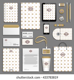 Trendy colorful Corporate identity template set. Business stationery mock-up with logo. Branding design. Colorful background.