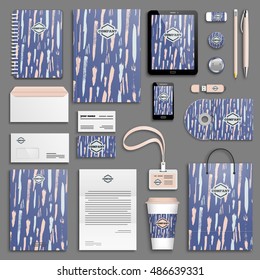 Trendy colorful Corporate identity template set. Business stationery mock-up with logo. Branding design. Colorful background.