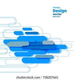Trendy colorful design from simple rounded shapes in color. Vector illustration.