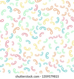 trendy colorful flat vector retro telephone handset seamless pattern. Vintage phone icon