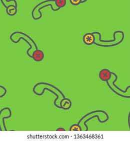 trendy colorful flat vector retro telephone handset seamless pattern. Vintage phone icon