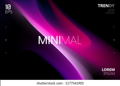 Trendy Colorful Fluid Gradient on Black Background Design. Abstract Minimalistic Backdrop. Color Flow