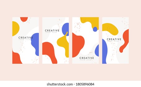 Trendy colorful fluid memphis design vector sale banners