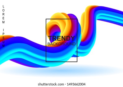Trendy colorful geometric background.Fluid shape illustration. Eps10 vector.