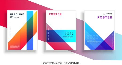 trendy colorful geometric brochure flyer design