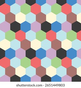 Trendy Colorful Geometric Hexagon Seamless Pattern – Modern Abstract Background