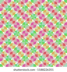 Trendy colorful geometric pattern with abstract decoration. Feminine vector illustration background for fashion textile print and wrapping.