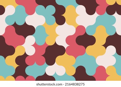 Trendy Colorful Geometric Seamless Pattern. Repeat Background Design In Scandinavian Culture Style