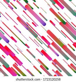 Trendy colorful gradient shapes composition, lines seamless pattern.