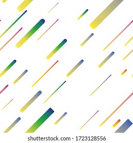 Trendy colorful gradient shapes composition, lines seamless pattern.