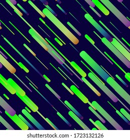 Trendy colorful gradient shapes composition, lines seamless pattern.