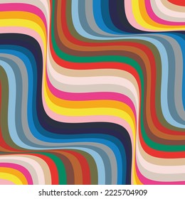 Trendy colorful graphic vector. Wavy pattern design for decorative poster, flyer, banner, prints, paper, wrapping, fabric or fashion. Vivid abstract waves presents flowing movement background.