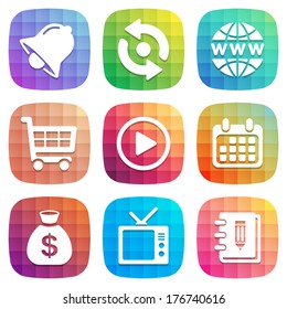 Trendy colorful icon set. Vector illustration element