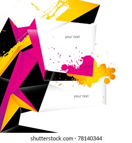 Trendy colorful layout with angular abstraction. Vector illustration.