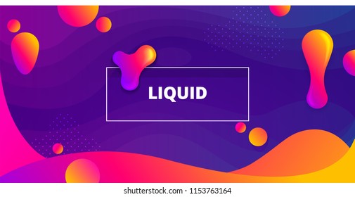 Trendy colorful liquid shapes composition. Futuristic background with dynamic fluids gradients.