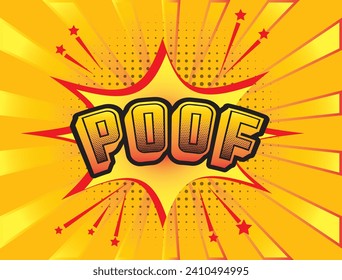 Trendy Colorful retro vintage background. Pop art comic background with sunbrust. Cartoon comic background with  speech bubble.  Editable text effect poof on background.