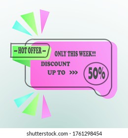 Trendy Colorful Sale Tag Banner Promotion For Social Media and Web