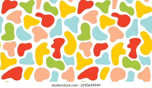 Trendy colorful seamless pattern with funny shapes. Abstract art background for children's themes. Bright wallpaper in doodle style	