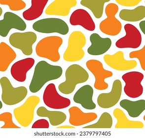 Trendy colorful seamless pattern with organic shapes. Abstract art background in doodle style	