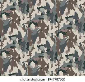 Trendy colorful, seamless vector camouflage military pattern.