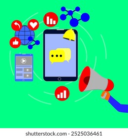 trendy colorful sharing banner. share banner illustration, social media template design vector
