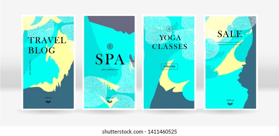 Trendy colorful templates for social networks stories