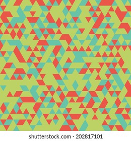 Trendy colors palette seamless triangular pattern vector