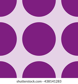 Trendy colour polka dot seamless pattern. Dots fashion with violet circles and lilac background