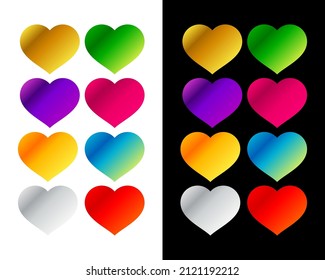 trendy colourful heart shape vector illustration, Valentine's Day, cute vector